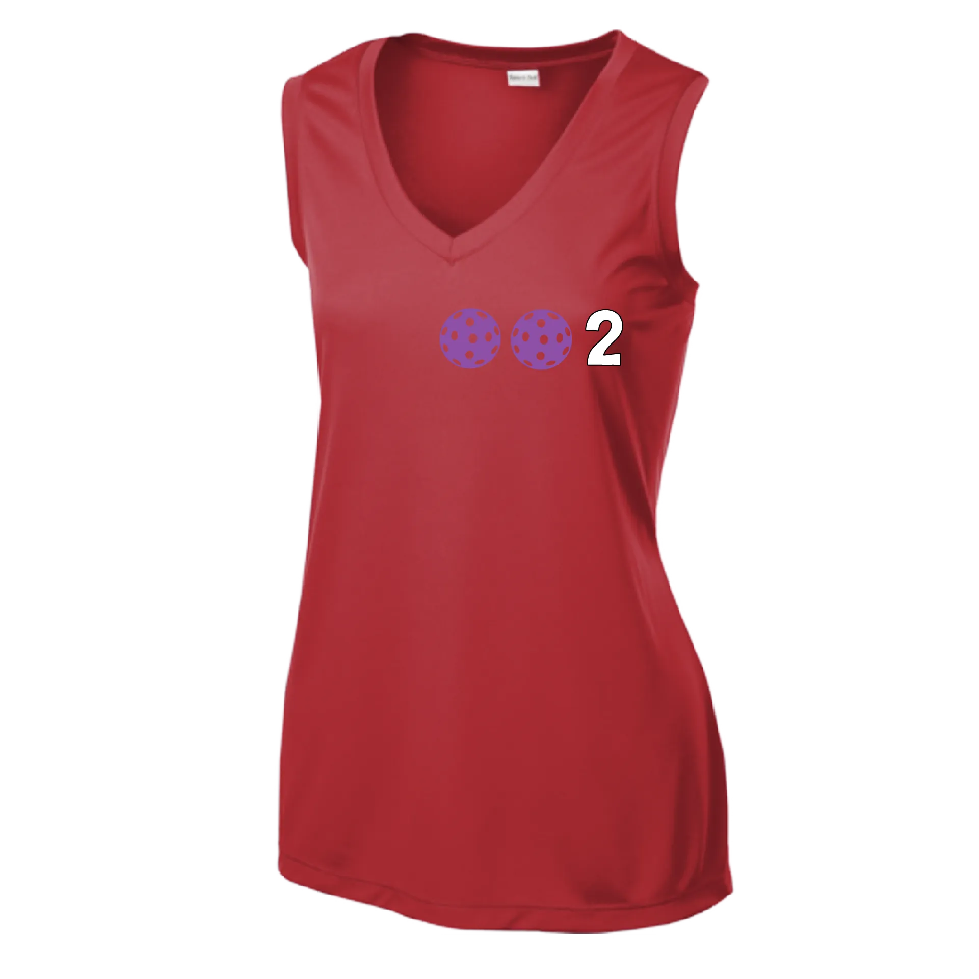 002 With Pickleballs (Yellow Green White Purple Pink) Customizable | Women’s Sleeveless Athletic Shirt | 100% Polyester