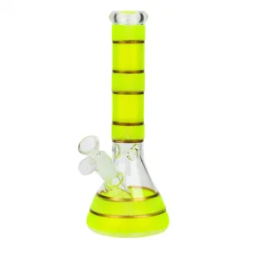 10" Yellow glass water bong