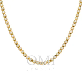 14K GOLD ROUND DIAMOND TENNIS CHAIN 15.00 CT