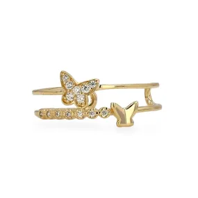 14K Yellow gold butterfly ring-226052