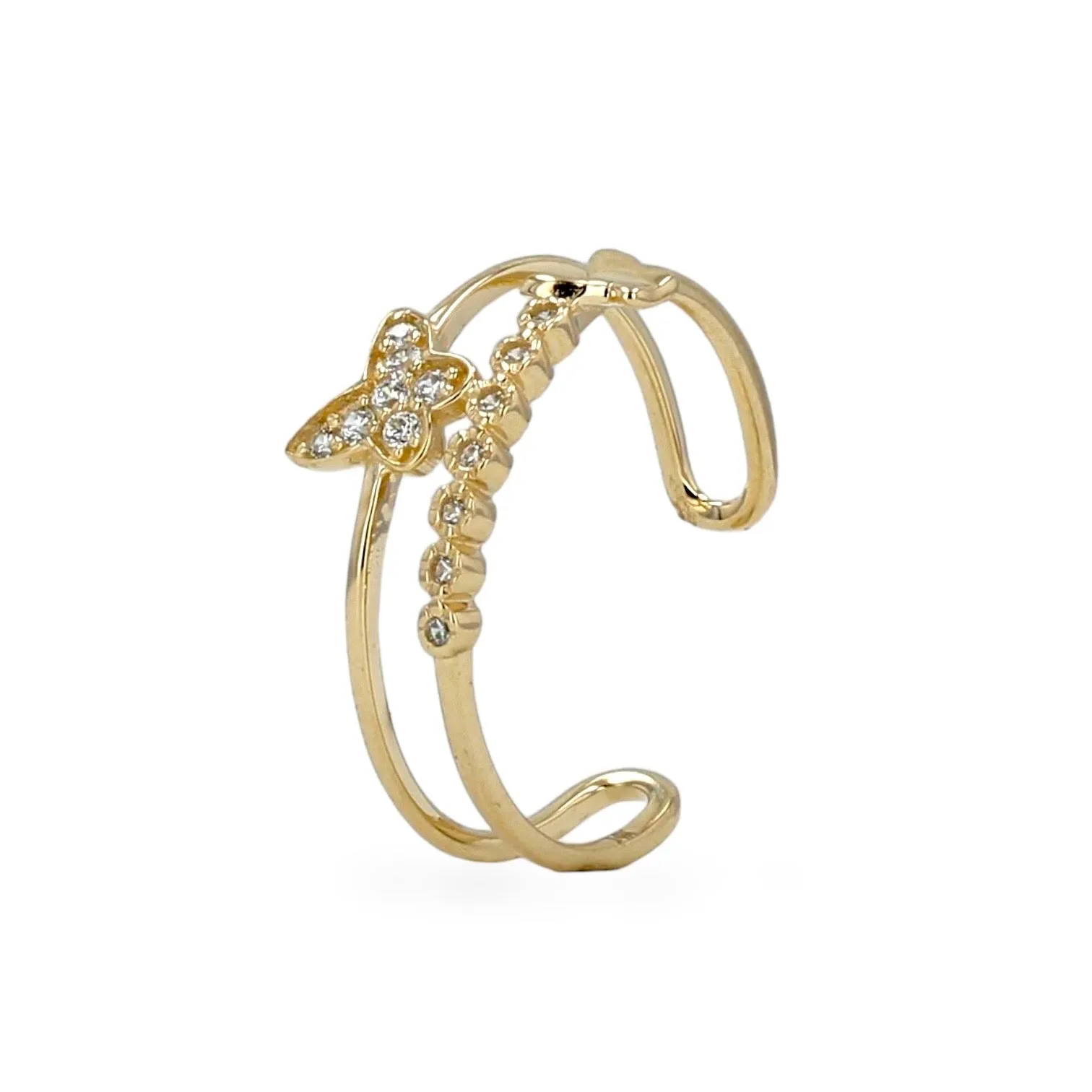 14K Yellow gold butterfly ring-226052