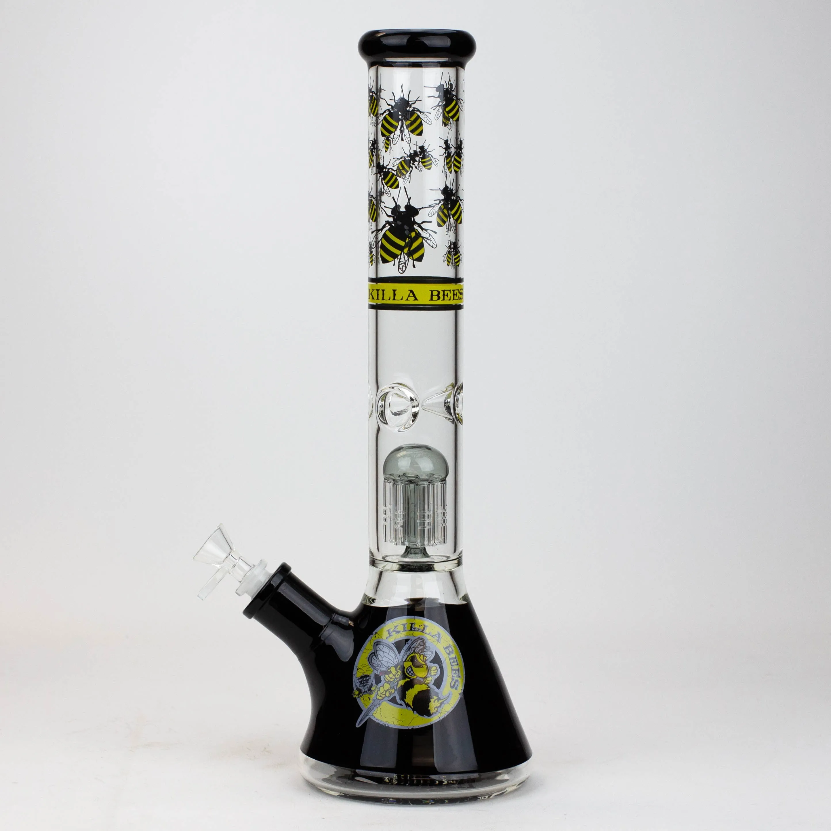 15.5" Killa Bees Glass Bong with Tree Arm Percolator