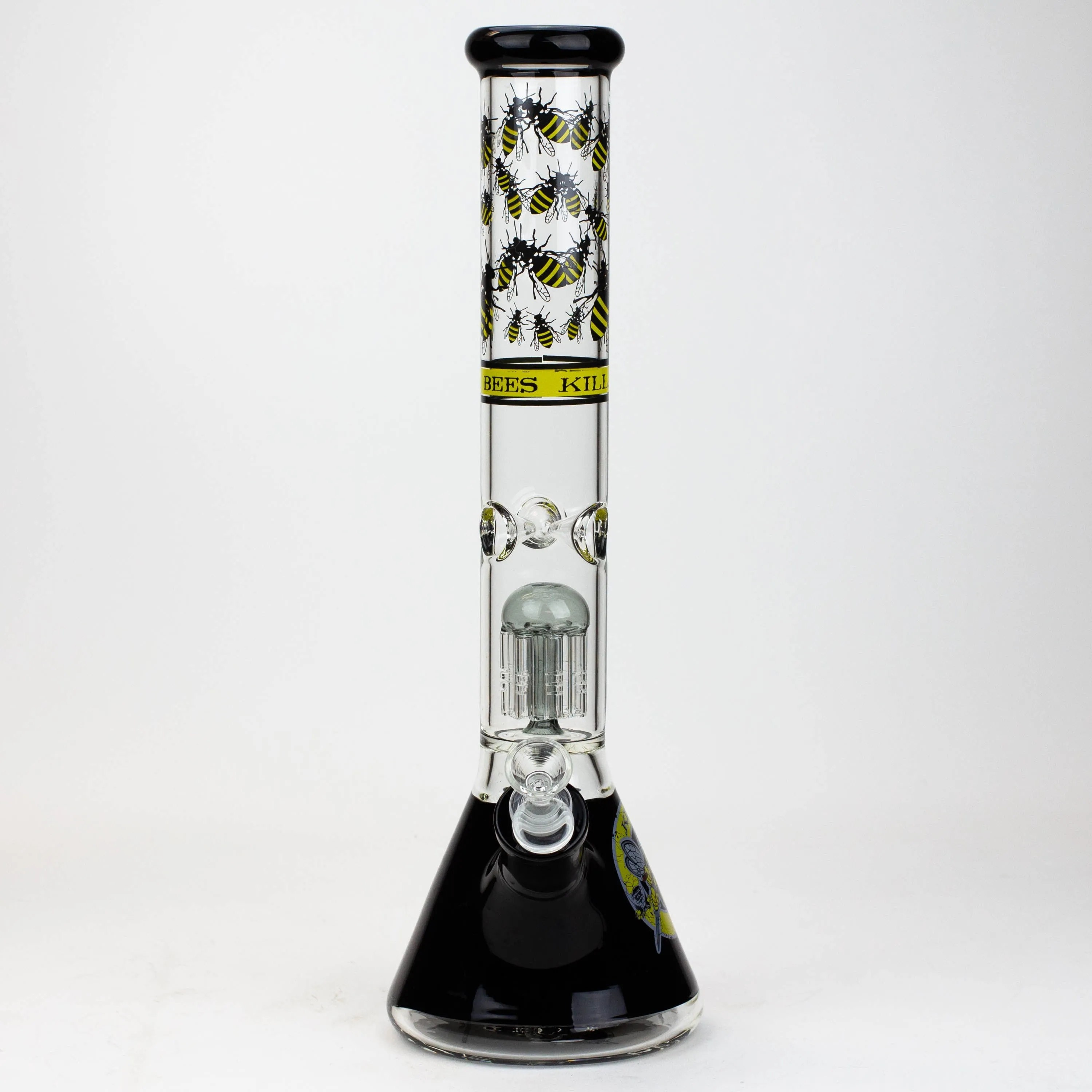 15.5" Killa Bees Glass Bong with Tree Arm Percolator