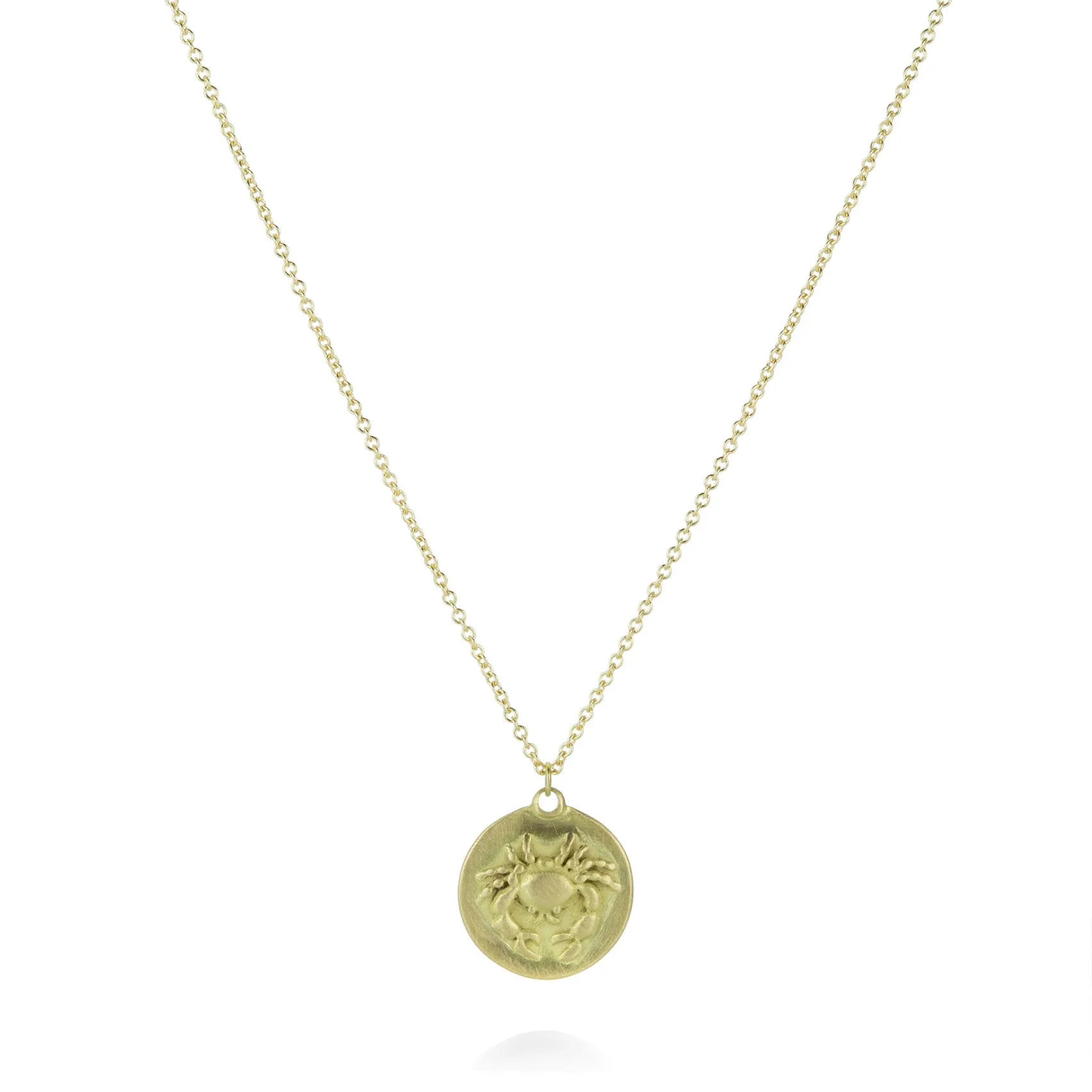 18k Cancer Zodiac Pendant