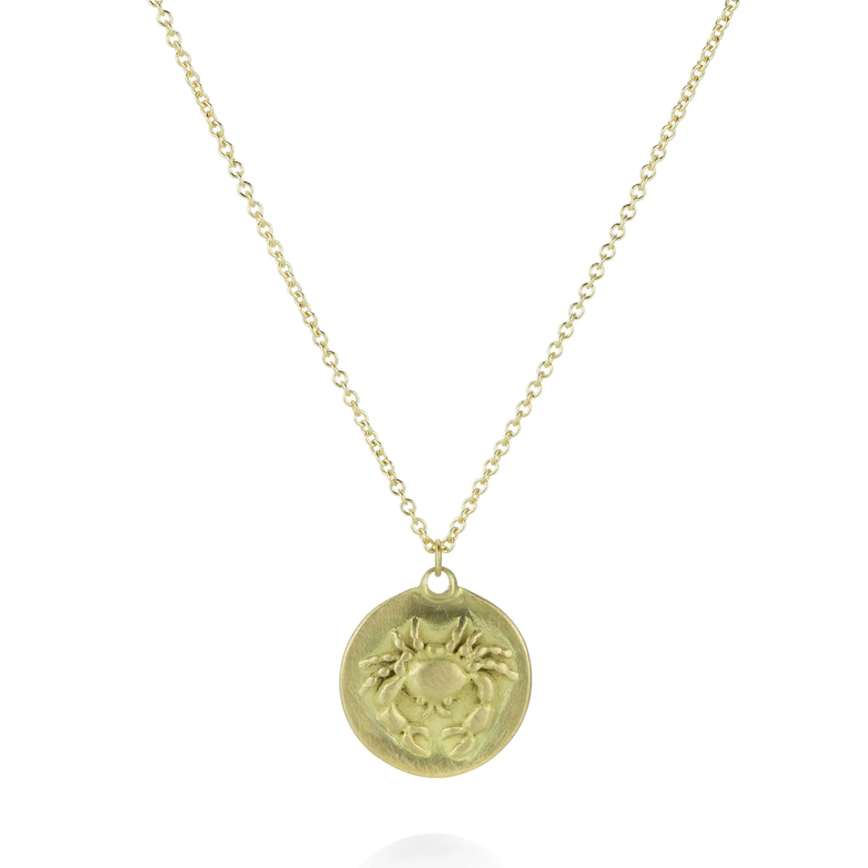 18k Cancer Zodiac Pendant