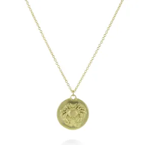 18k Cancer Zodiac Pendant