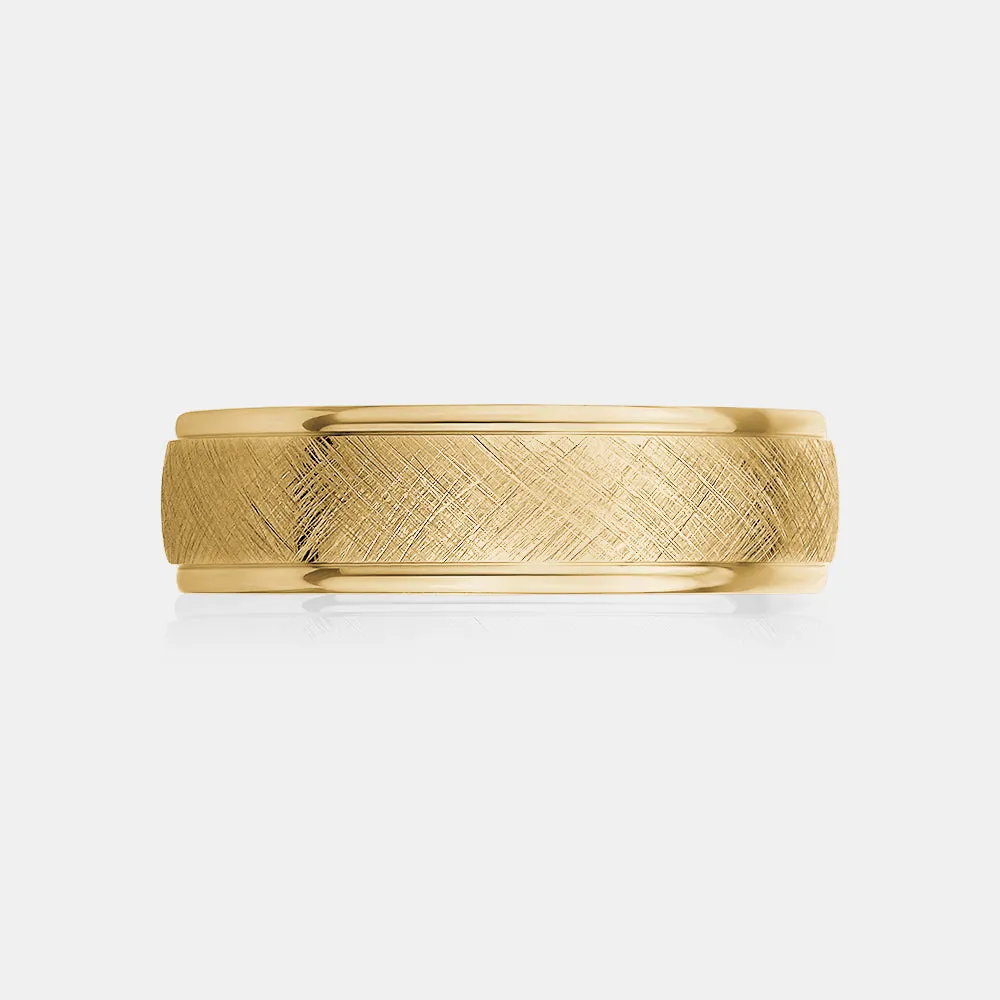 18K Satin Finish Rounded Wedding Band