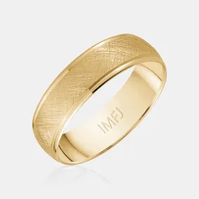 18K Satin Finish Rounded Wedding Band