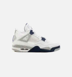 Air Jordan 4 Midnight Navy Mens Lifestyle Shoe - White/Blue Limit One Per Customer