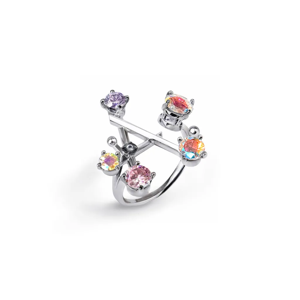 Alphabet Ring [Unicorn/Lavender/Pink gems]