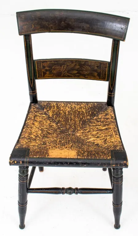 American Stenciled and Ebonized Side Chairs, 6