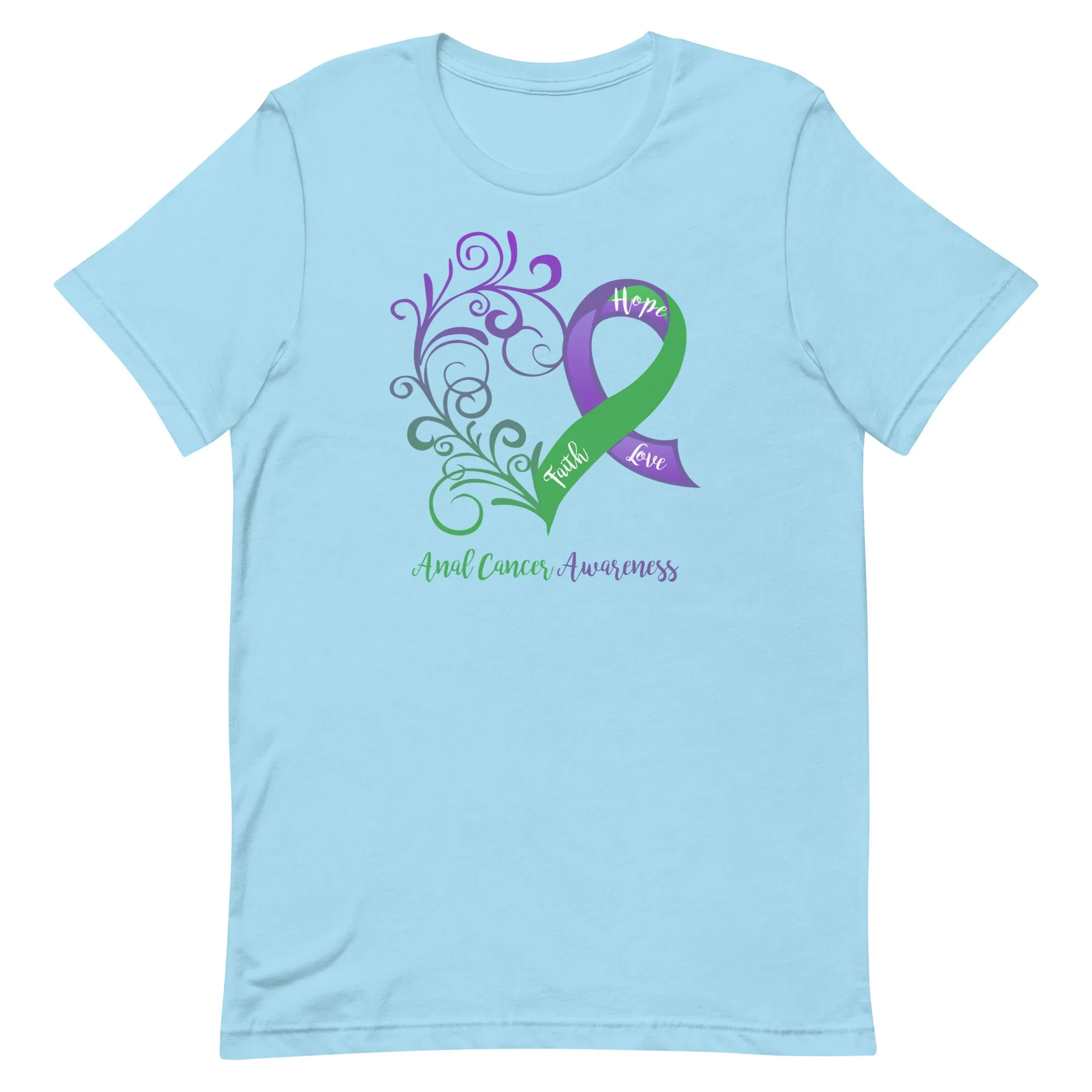 Anal Cancer Awareness Heart T-Shirt (Several Colors Available)