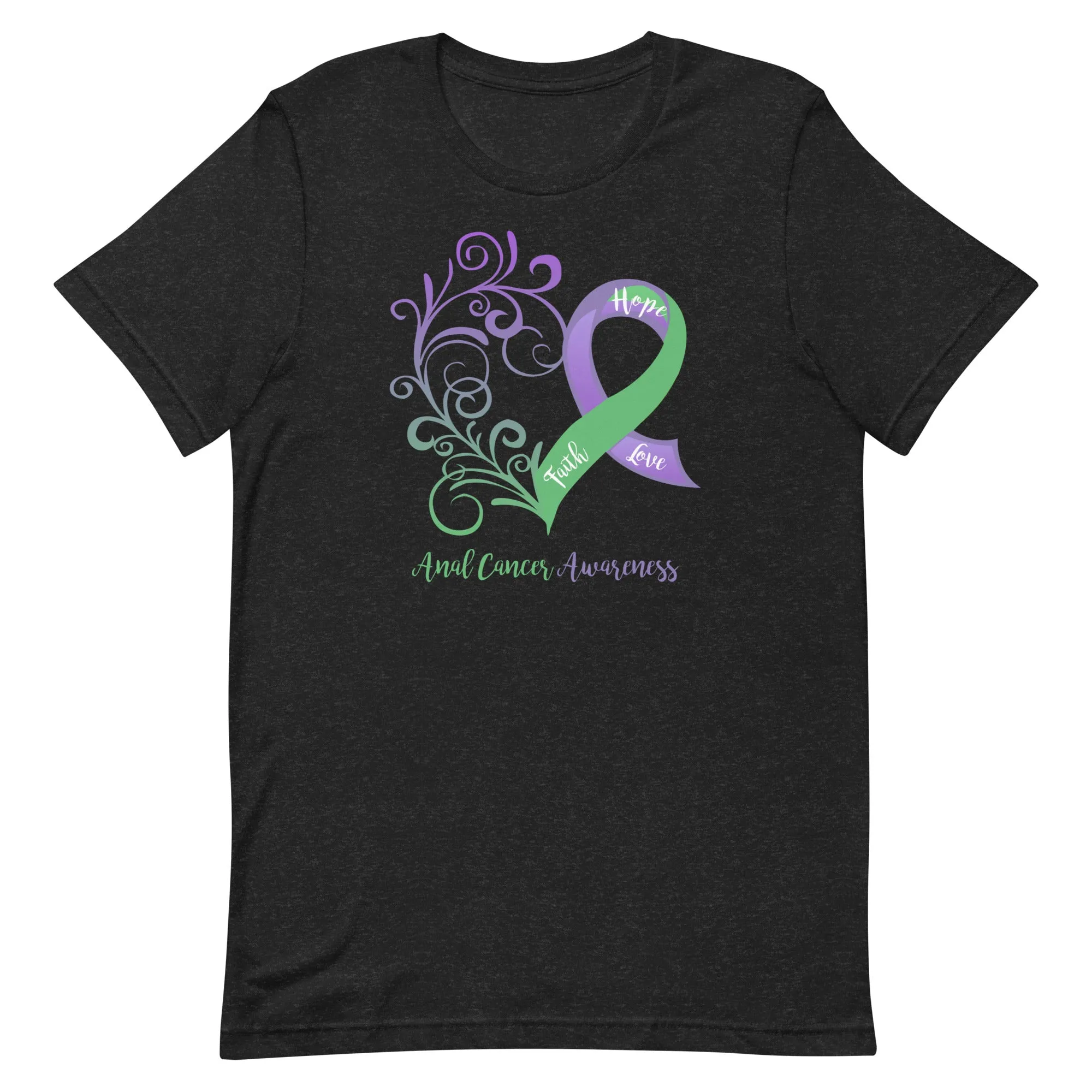 Anal Cancer Awareness Heart T-Shirt (Several Colors Available)