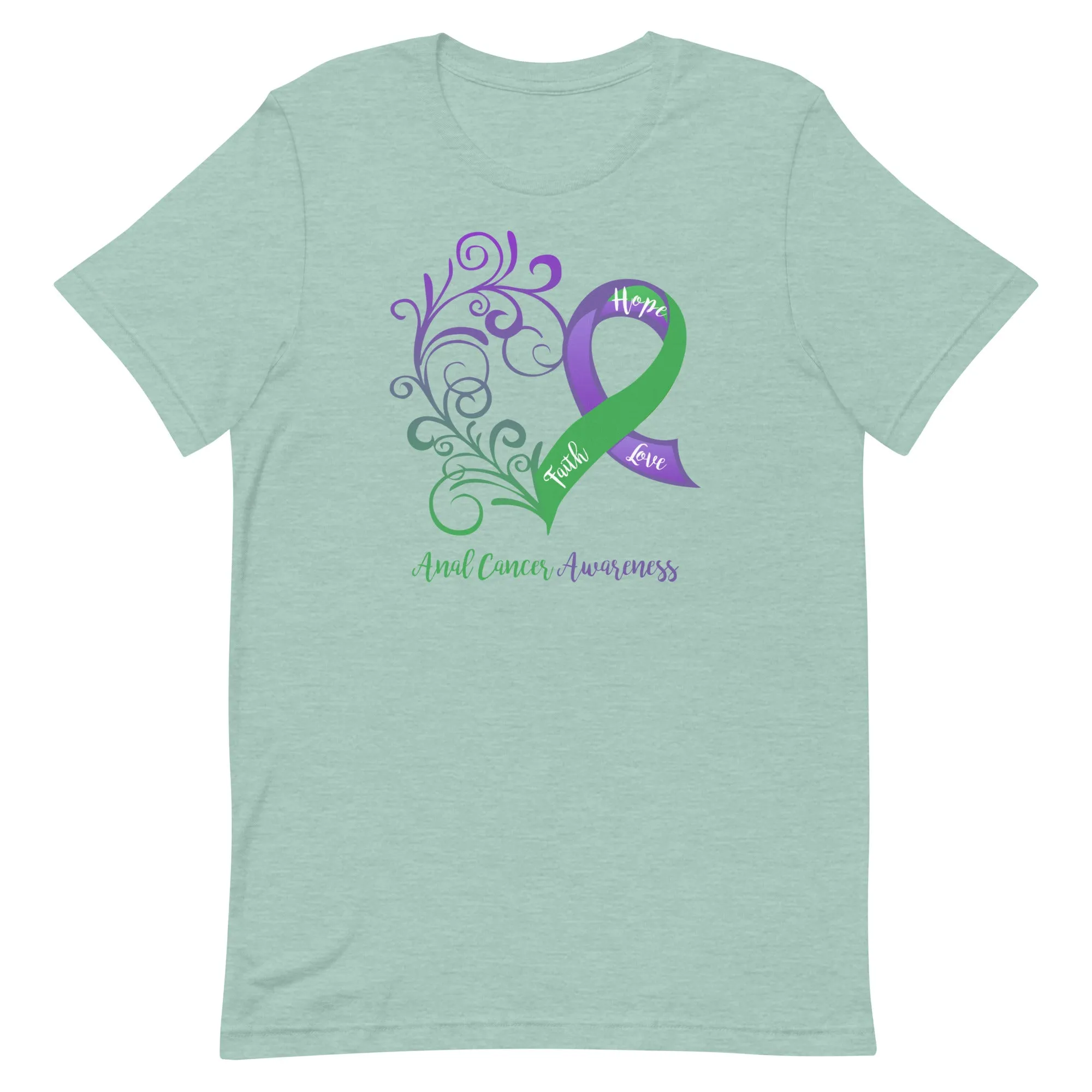 Anal Cancer Awareness Heart T-Shirt (Several Colors Available)