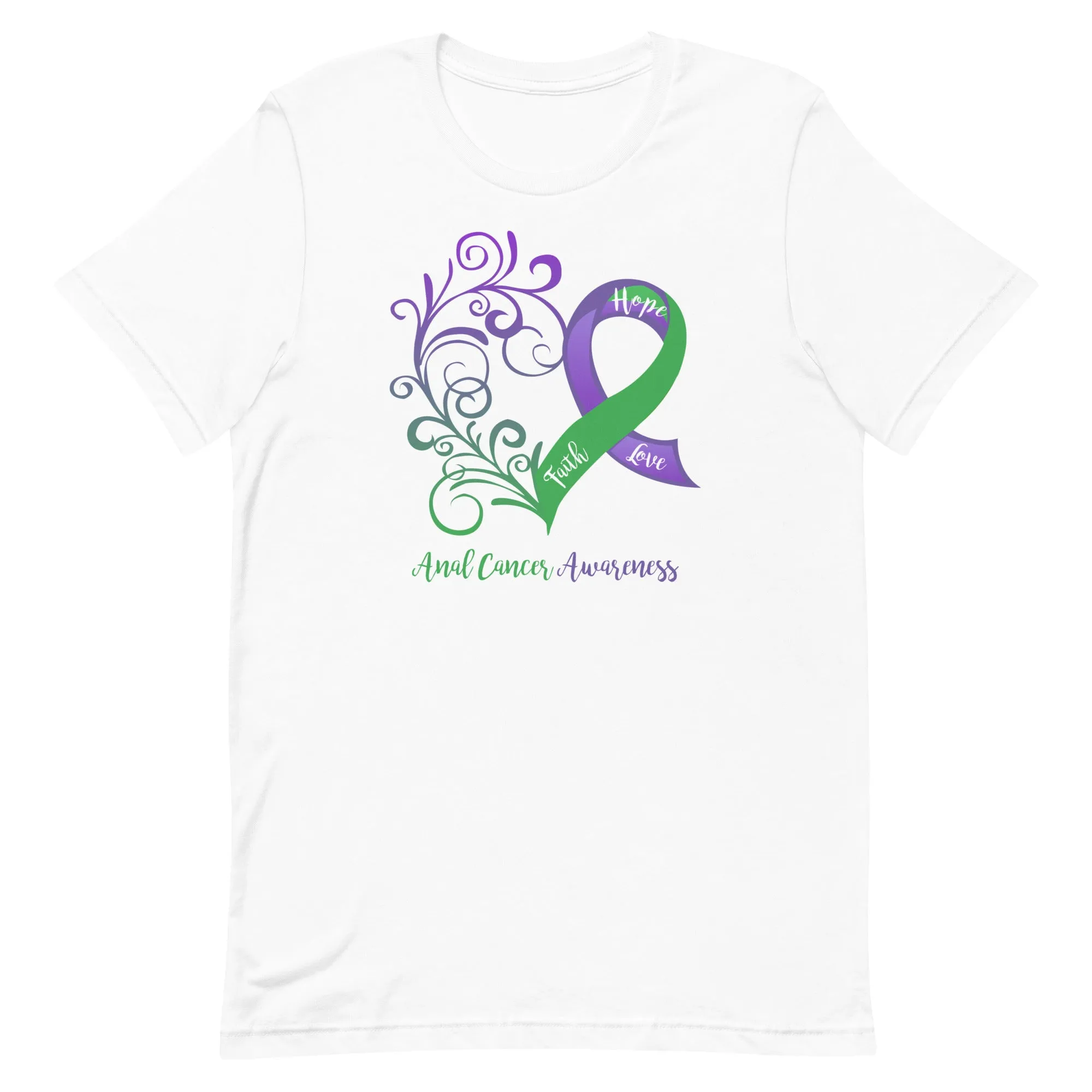 Anal Cancer Awareness Heart T-Shirt (Several Colors Available)