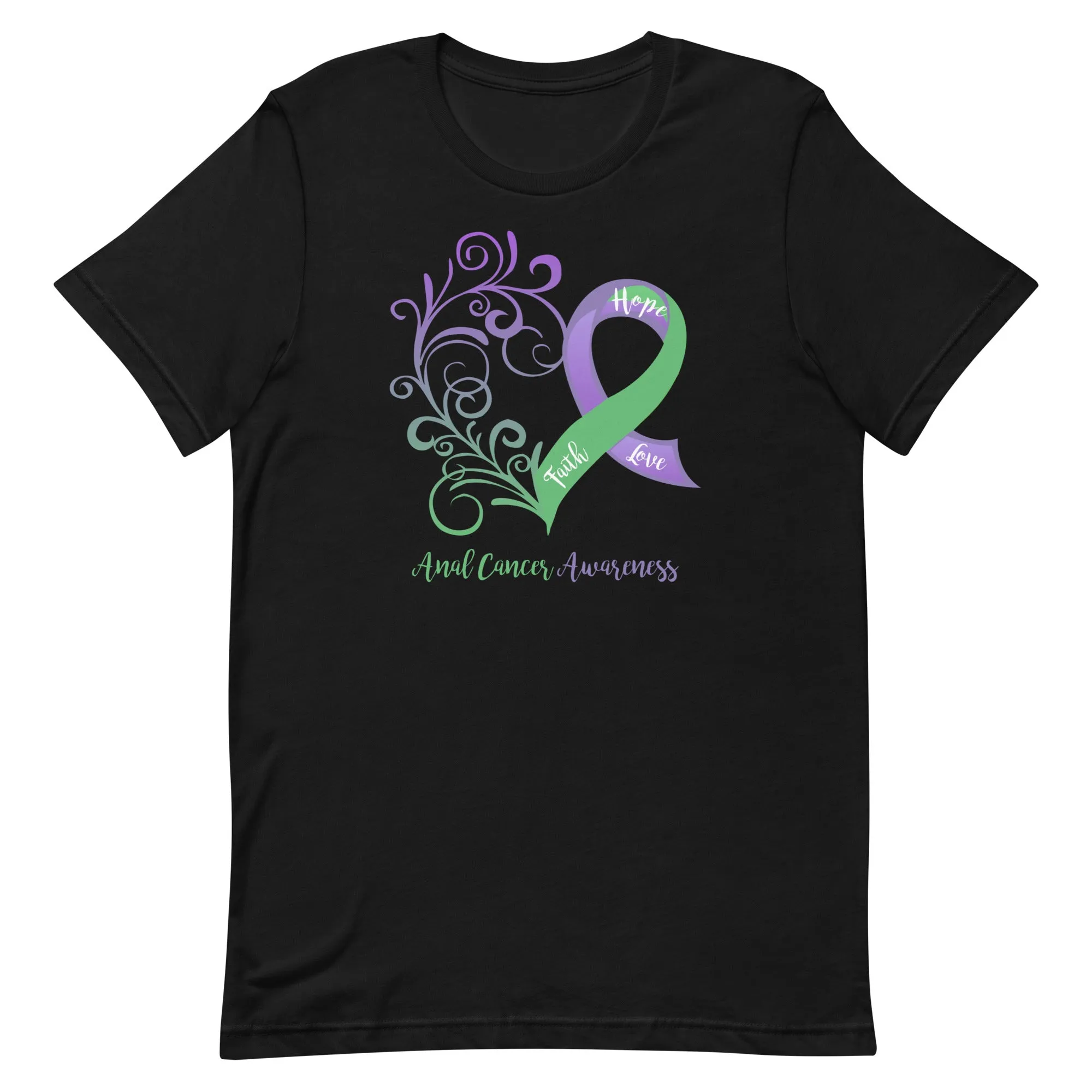 Anal Cancer Awareness Heart T-Shirt (Several Colors Available)