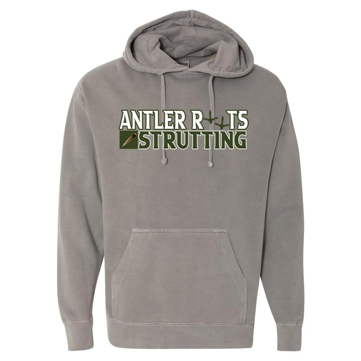 Antler Roots - Antler Roots Strutting with Feet and Feather - Comfort Color - Grey (Tee/Hoodie/Sweatshirt)