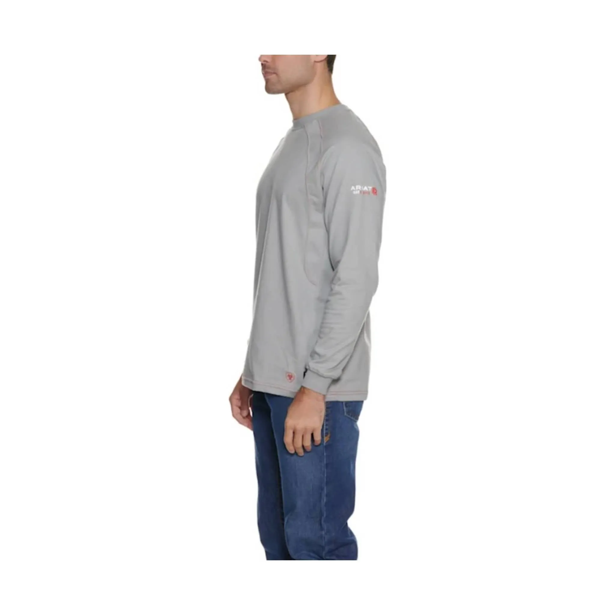 Ariat Men's Flame Resistant Work Crew Long Sleeve T-Shirt - Gray