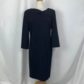 Armani Collezioni Navy Drape Neck MIDI Dress