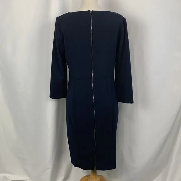 Armani Collezioni Navy Drape Neck MIDI Dress