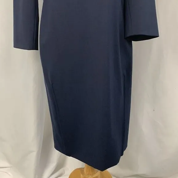 Armani Collezioni Navy Drape Neck MIDI Dress