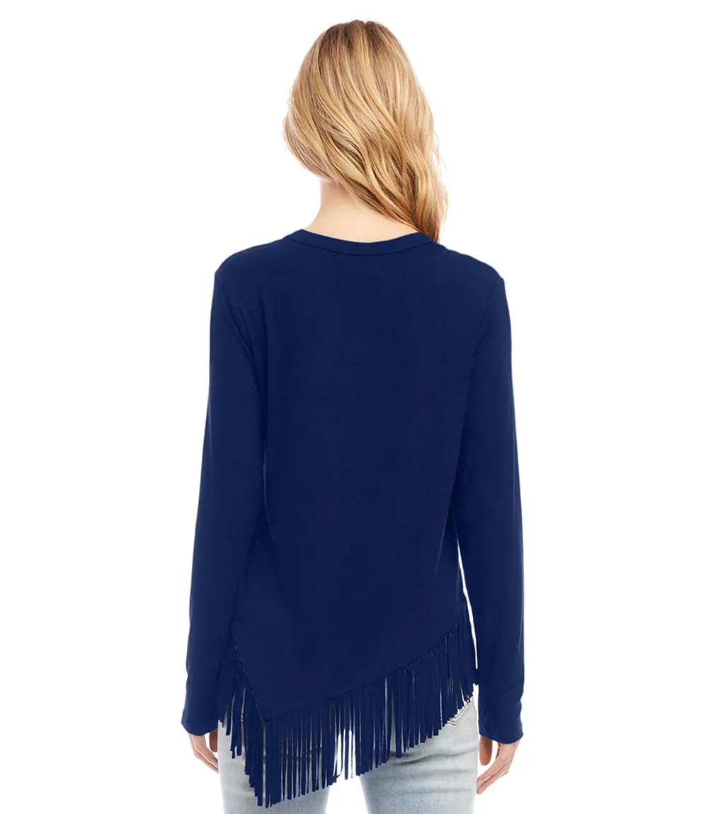 Asymmetric Fringe Top