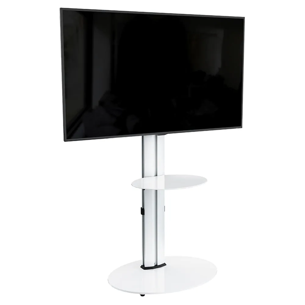 AVF Eno 60CM Pedestal TV Stand with Shelf - Silver | FSL600ENSW