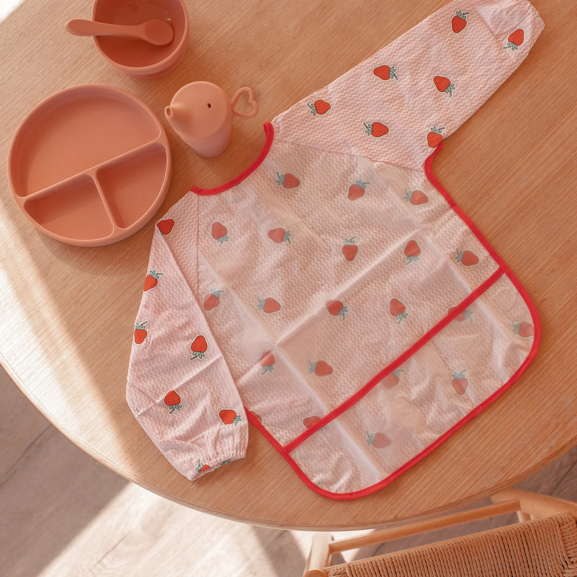 Baby Long Sleeve Apron Smock Bib Strings n' Paws