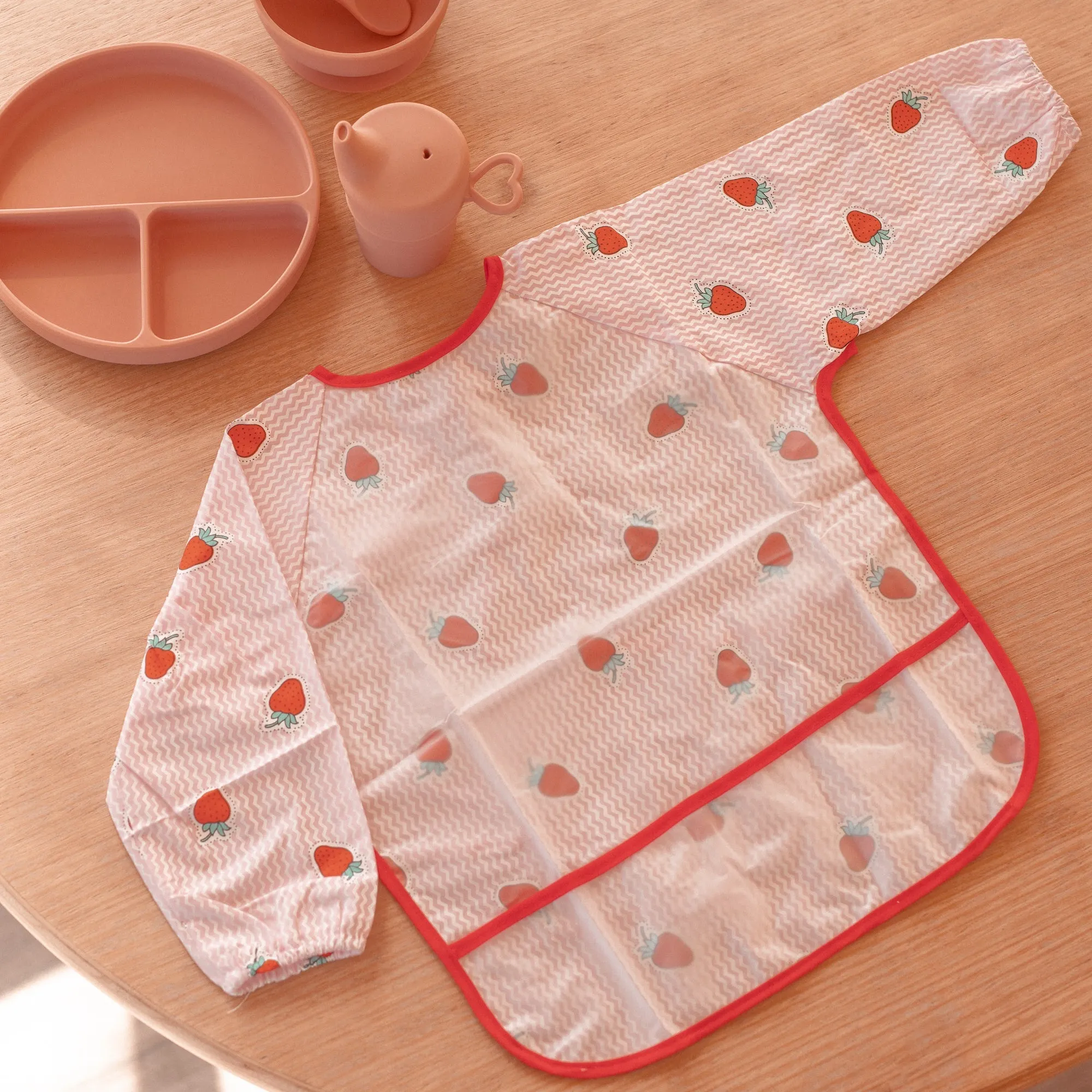 Baby Long Sleeve Apron Smock Bib Strings n' Paws