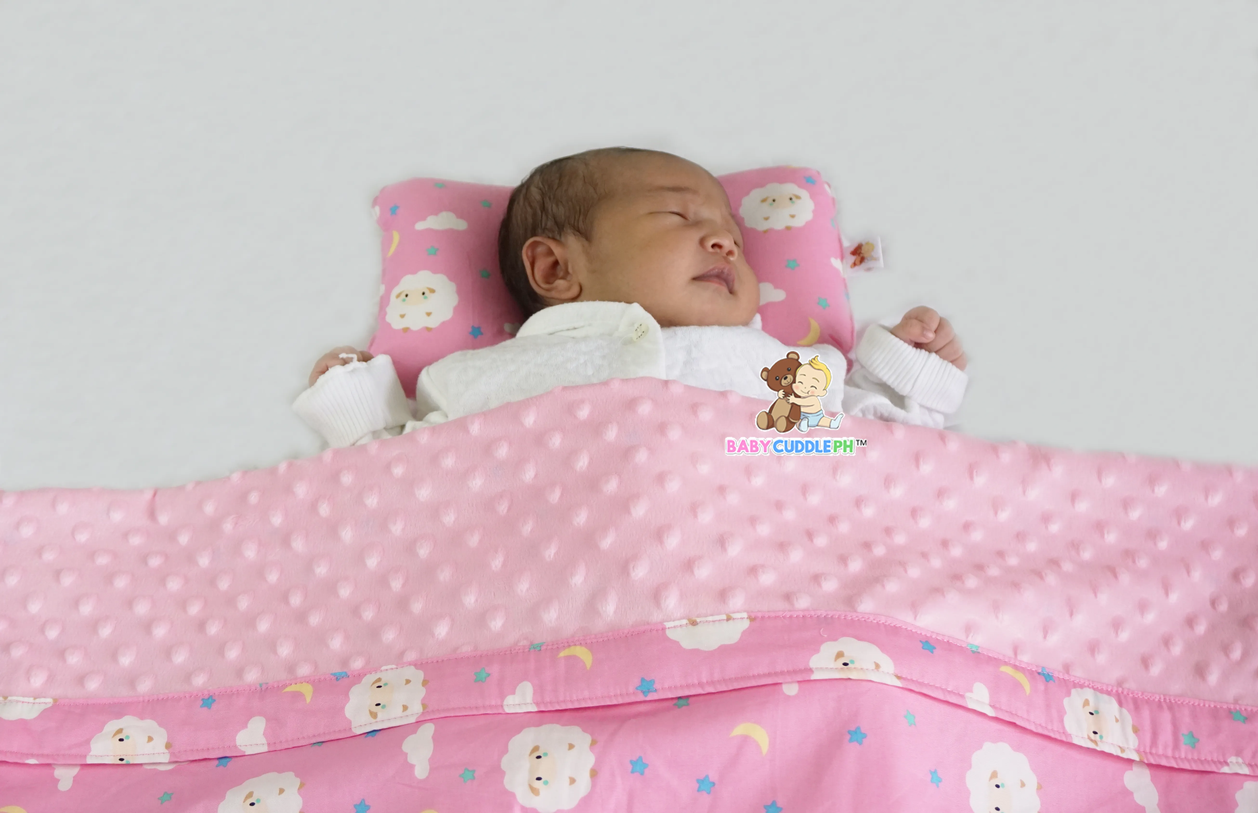 Baby Sheep in Pink - Babycuddle Minky Blanket