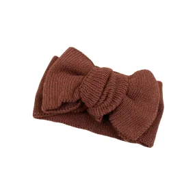 Baby Toddler Big Bow Ariel Headwrap Headband Soft in Chocolate