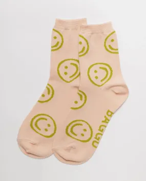 Baggu - Crew Sock | Light Pink Happy