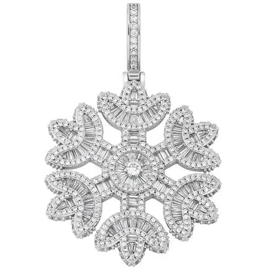 Baguette Diamond Snowflake Pendant