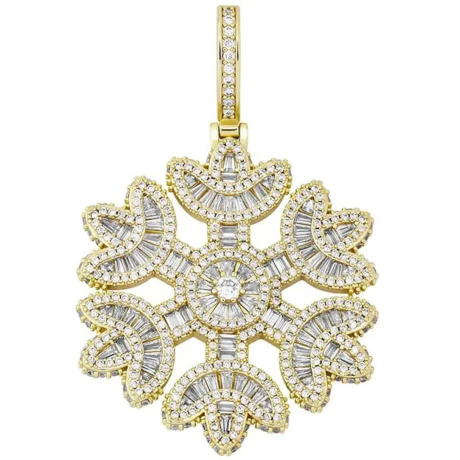 Baguette Diamond Snowflake Pendant