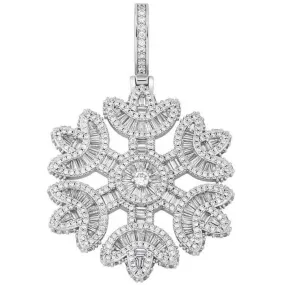 Baguette Diamond Snowflake Pendant