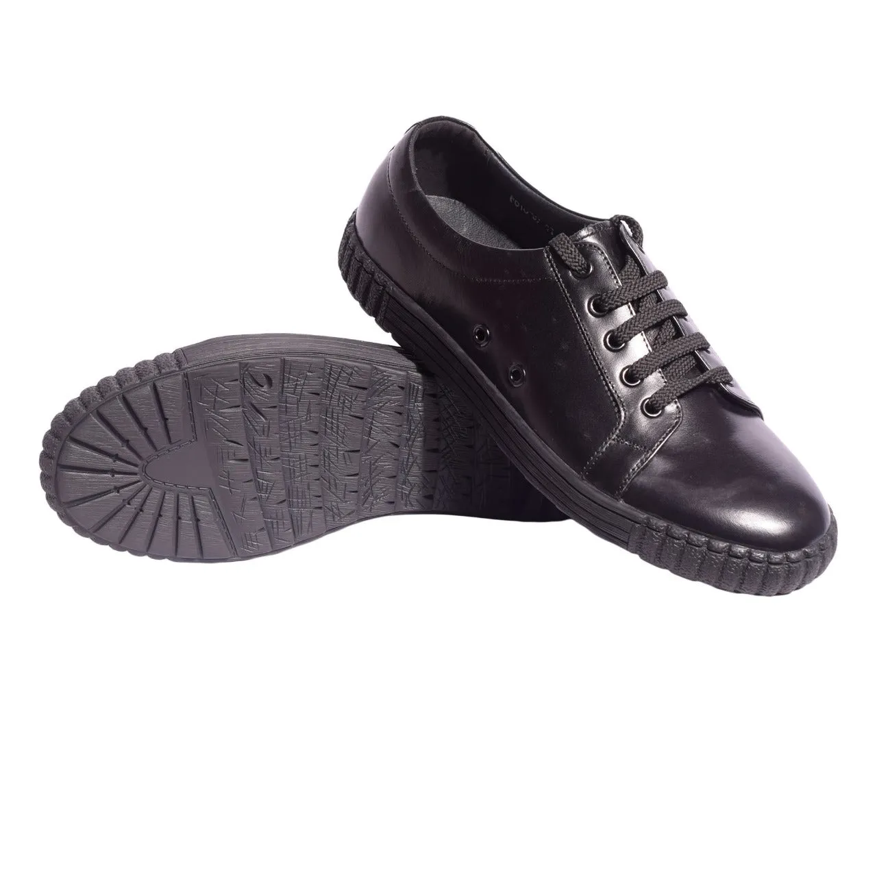 Black Pure Leather Men Shoes