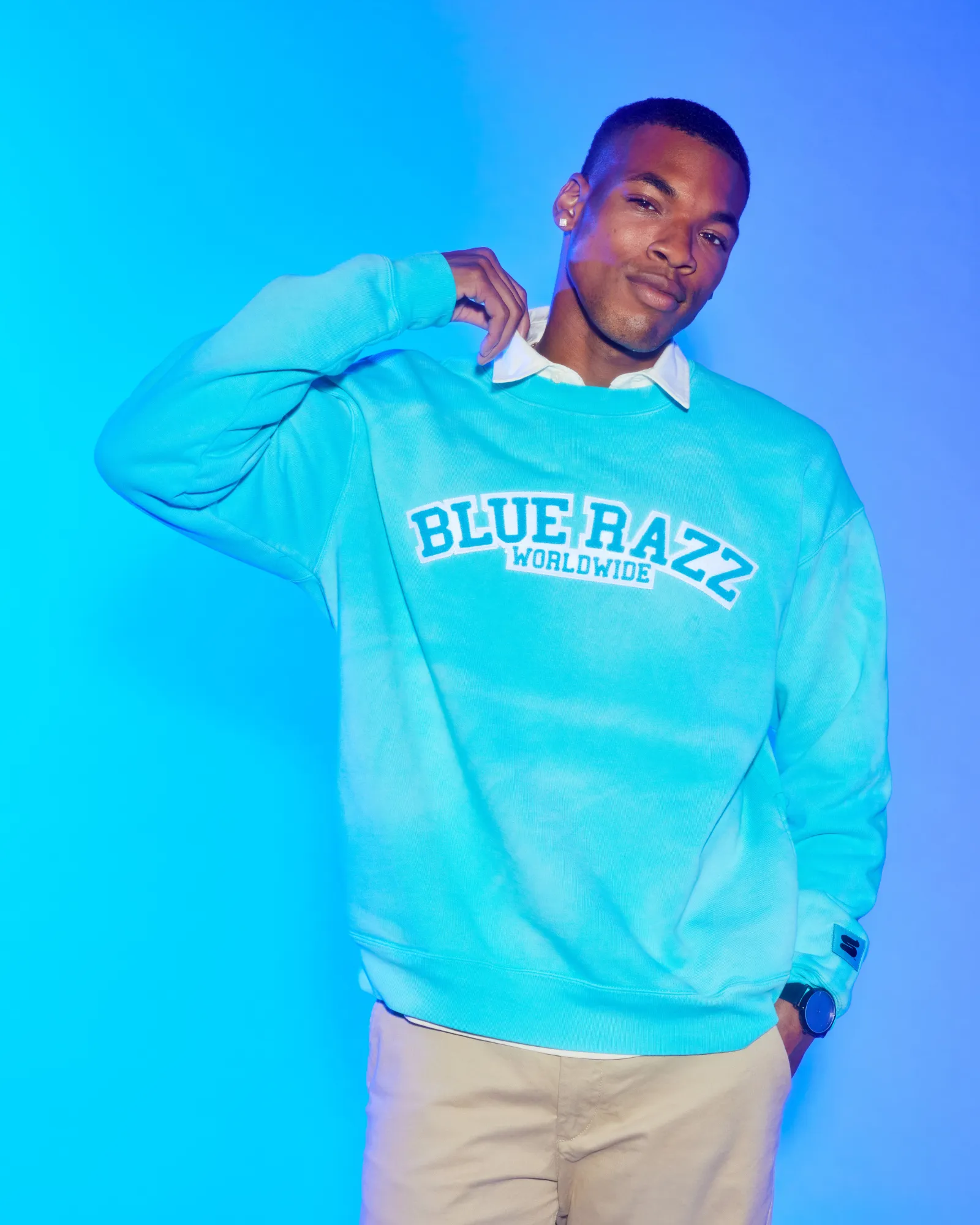 Blue Razz Flavor Crewneck