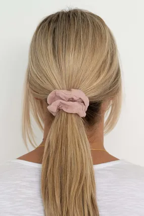 Blush Linen Scrunchie