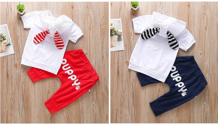 Boys And Girls Puppy Hooded 2 Pcs set