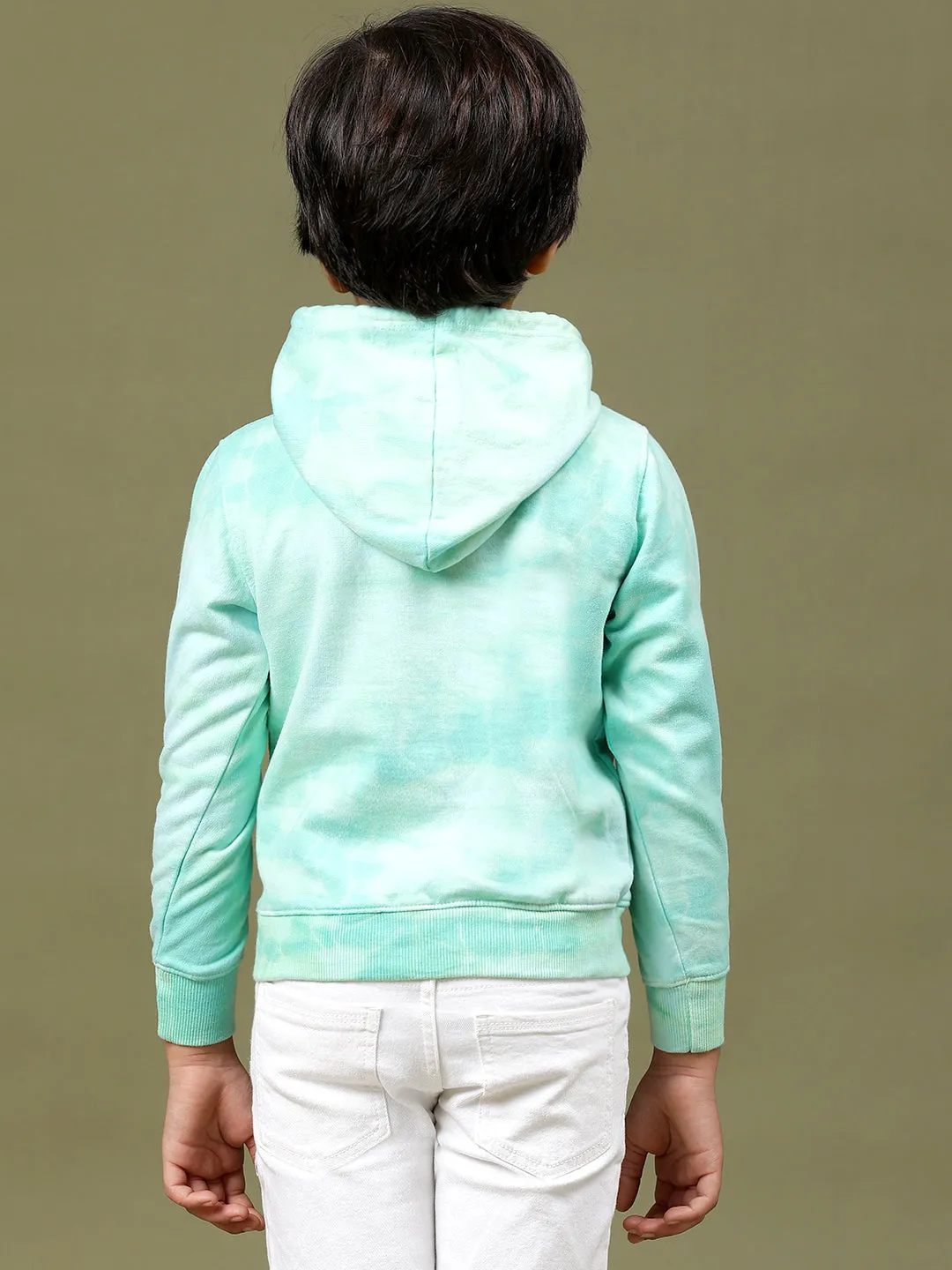 Boys Multi Color Cotton Tie and Dye Sweatshirt