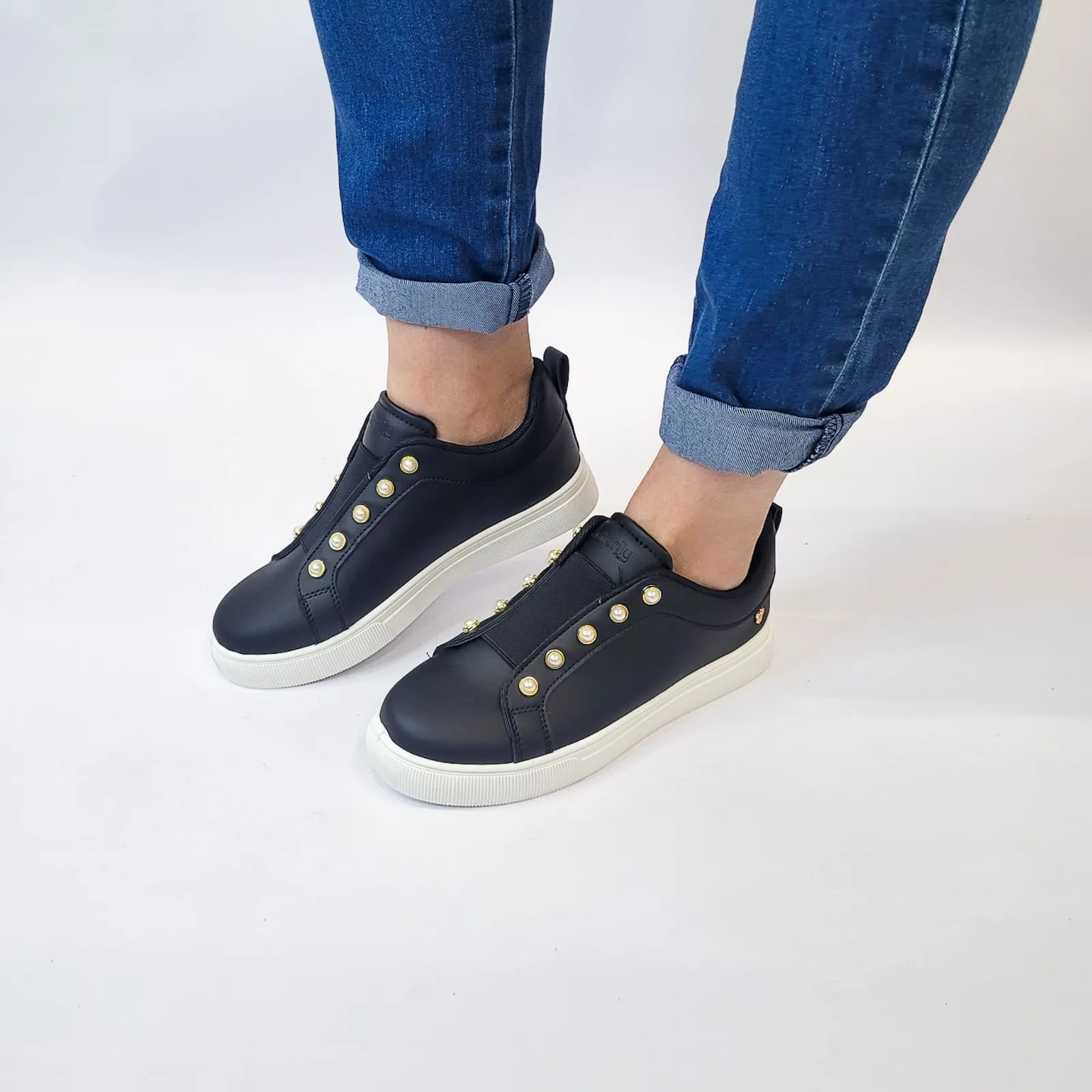 Butterfly Perle black slip on sneaker