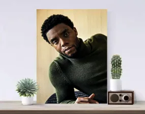 Chadwick Boseman Poster, Black Panther Canvas Rolls, Custom Canvas, Home decor, Wall Hanging, Hollywood Actor Chadwick Boseman Poster