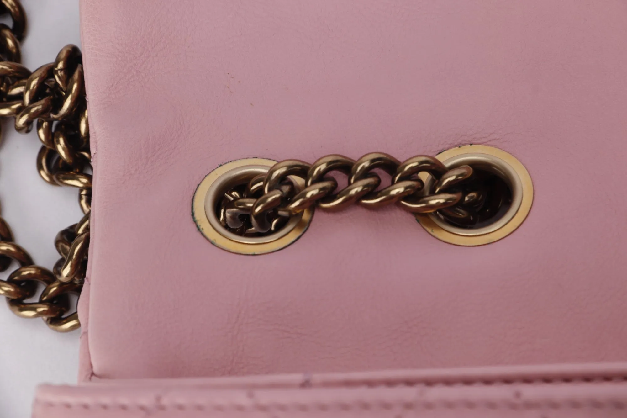 Chanel Quilted Pink Calf Leather Zippy Compartment Shoulder Bag (1875xxxx) width 28cm, Gold Chain, with Card & Dust Cover