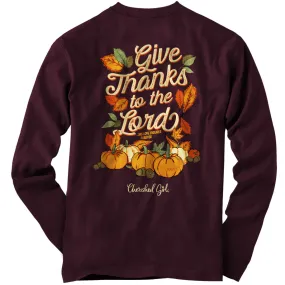 Cherished Girl Thanks To The Lord Fall Long Sleeve T-Shirt