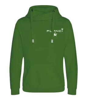 Cross Neck Hoodie | Green