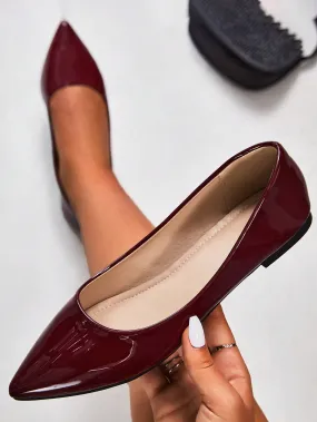 CUCCOO BIZCHIC Woman Shoes Point Toe Minimalist Elegant Burgundy Pointed Toe Flat For Summer Vacation Shoes Summer Sale