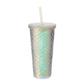 Durian Design Plastic Tumbler with Straw (610mL, Yellow)