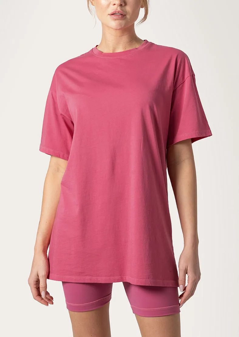 Elevate Boyfriend Tee Raspberry Pink FINAL SALE