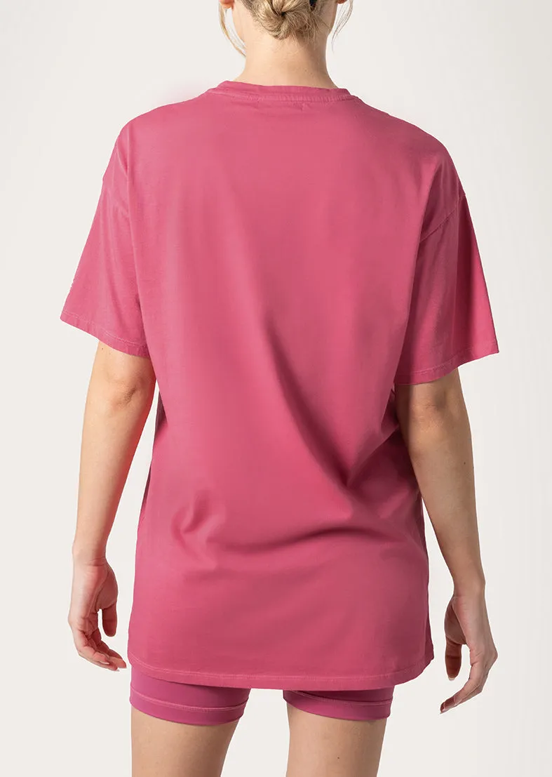 Elevate Boyfriend Tee Raspberry Pink FINAL SALE