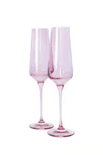 Estelle Colored Glass Champagne Flute Set/2